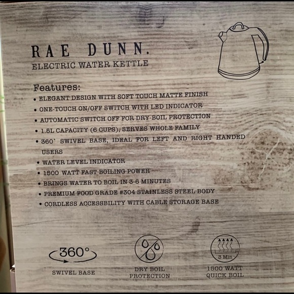 Rae Dunn BREW Electric Kettle - Picture 2 of 2